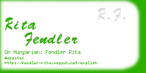 rita fendler business card